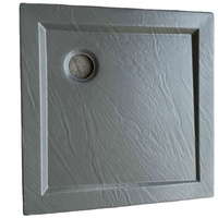 Receveur de douche texturé noir en ABS et résine, durable et de qualité supérieure, avec trou de drainage – Carrelage décoratif élégant pour zone de douche de salle de bain moderne