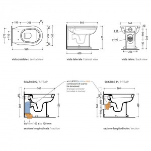 Set di servizi igienici senza montatura Flaminia Efi a serbatoio nascosto a doppio scarico Design moderno WC allungato per uso bagno Villa - Product Image 5