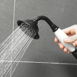 Винтажная черная латунная душевая палочка в форме телефона с ручным распылителем, сменная керамическая ручка с 59-дюймовым шлангом - Product Image 4
