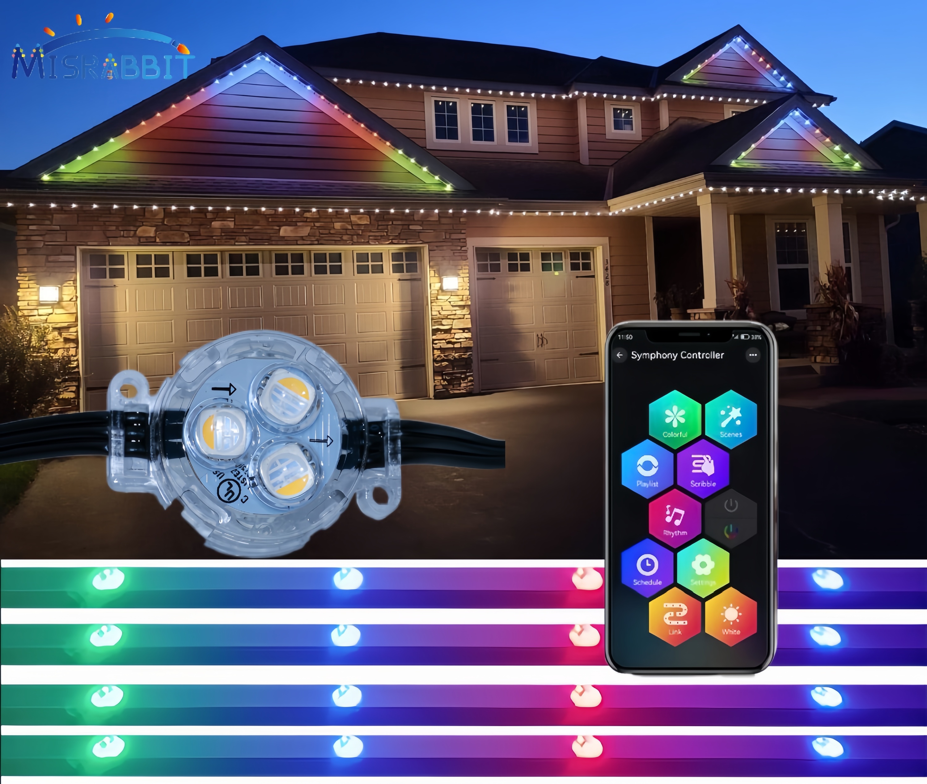 UCS2904 Pixel Light LED WS2811 Permanent Outdoor LED Light Gemstone Christmas Pixel Light Waterproof