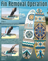 Planche de SUP gonflable portable 11' en PVC unisexe, 12,5 kg, légère, avec laisse pour la mer