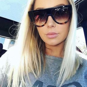 Lunettes de soleil tendance rétro à rivets, monture large, forme bouclier, surdimensionnées, à dessus plat pour femme – Meilleures ventes - Product Image 2