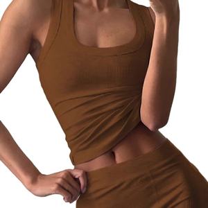 Ensemble deux pièces tricoté personnalisé de haute qualité pour l'automne-hiver, comprenant un sweat à capuche sexy dévoilant le nombril et un nouveau pantalon micro-slim amincissant. - Product Image 4