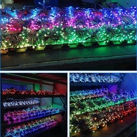 Luci LED per Decorazione Esterna, Ghirlanda Impermeabile IP68 in PVC, Luci Fatate Sospese per Giardino, RGB 12V 12mm, Luci Lampeggianti Natalizie