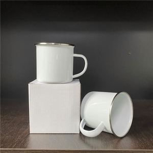 Blank <b>Mugs</b> Campfire Steel Metal Vintage 11Oz 12Oz Enamel Camping Tin Enamelled Sublimation <b>Mug</b> With Handle - Product Image 3
