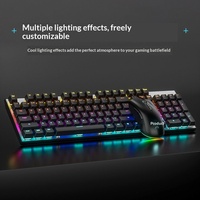 Clavier mécanique filaire HEXGEARS GK715 87/104 touches avec souris, interrupteurs Kailh, touches RGB ABS, combo gaming/PC/bureau 1000Hz