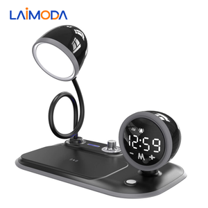 Laimoda Snelle Draadloze Oplader Station 3 In 1 Led Lamp Draadloze Oplader Magnetische Multi-Functionele Audio Klok Met Scherm - Product Image 5