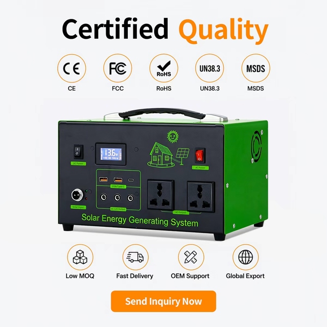 High Quality 300W 420Wh Outdoor Camping Portable Power Station Rechargeable with Solar Panel Solar Generator