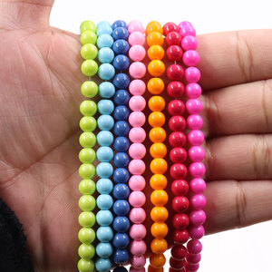 Perles de verre rondes multicolores de <span class=keywords><strong>6</strong></span> mm en stock, surface lisse, prix bas, qualité supérieure pour la fabrication de bijoux, bracelet DIY - Product Image 4