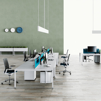 Espace de travail ouvert moderne pour 6 personnes avec pieds en aluminium Bureaux de bureau
