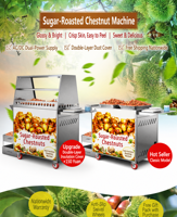 Rôtissoire à châtaignes au gaz commerciale, friteuse électrique à sucre pour noix, machine à rôtir portable automatique de petite taille pour les snack-bars
