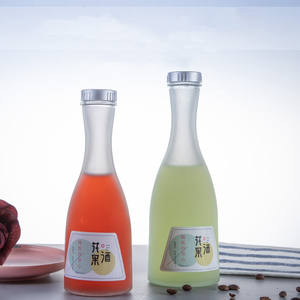 100ml 250ml 375ml 500ml Frosted Clear Glass Bottles for Cherry Wine <strong>Apple</strong> Vinegar Juice <strong>Vodka</strong> with Lids - Product Image 5