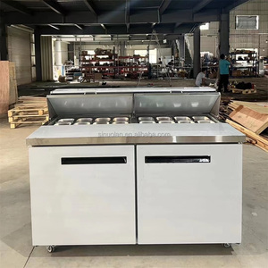 Sử Dụng Duy Nhất Nhiệt Độ Tàu Điện Ngầm Bánh Sandwich Bảng Prep Lạnh Bánh Pizza Truy Cập Với Đá Cẩm Thạch Hàng Đầu Tự Chọn Cho Salad Bar Trên Bán - Product Image 3