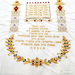 Parochet brodé écologique en velours de haute qualité, rideaux d'arche de la Torah personnalisés, patchs, petite quantité, <span class=keywords><strong>Judaica</strong></span> raffinée - Product Image 2