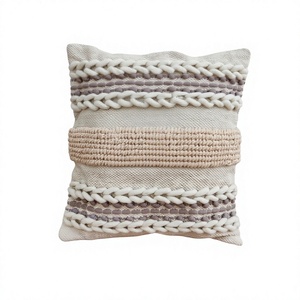 Bohemian Cotton Throw Pillow Cover Handwoven Vintage Geometric Floral Pattern Removable Washable Zipper Closure ITHL Brand - Product Image 1