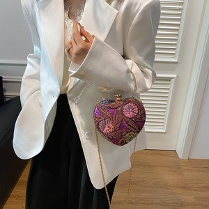 Cross-Border Women's Acrylic Trapeze Dinner <b>Bags</b> New Style Fashionable <b>Sequin</b> Handbag Trendy Chain Locking Buckle <b>Bag</b> Tanjing - Product Image 2