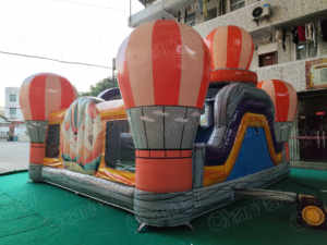 <span class=keywords><strong>Ballon</strong></span> à air chaud de voyage en plein air commercial Combo Bounce House Gonflable Danger Zone Bouncer pour enfants Jumping Castle avec toboggan - Product Image 5