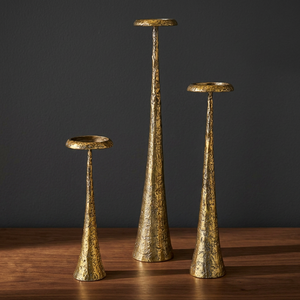 Support de bougie en métal argenté Afterglow, design conique, décoration d'intérieur durable - Product Image 5