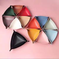 Panier en cuir plié avec poignée petite boîte de rangement décorative pour la maison et le bureau pour les bijoux et la salle de bain avec des plateaux pliables
