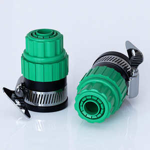 Conector de manguera de plástico verde con bloqueo de 12 mm para tubería de PVC, conexión de grifo de jardín para agua y aceite, fácil de instalar - Product Image 1