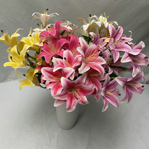 Flores Yiyi, Lirio Artificial Simulado en 3D, 30cm-100cm, Decoración Floral para Bodas y Hogar - Product Image 1