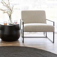 Fauteuil de salon en tissu de luxe, chaise longue individuelle en tissu avec rembourrage en éponge