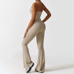 Pantalon de yoga évasé taille haute, design unique, séchage rapide, combinaison de sport et fitness avec leggings évasés, port bidirectionnel - Product Image 4