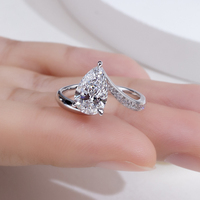 MSR-1941 or 18 carats 1.5ct D VS1 taille marquise diamant cultivé en laboratoire bague de fiançailles personnalisée bijoux d'exposition pour femme mariage IGI