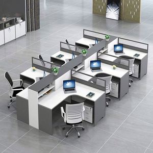 Escritorio Portátil con Pantalla, Moderno y Sencillo, de PVC, Combinación de Silla y Escritorio Doble para 4/6 Empleados, Muebles de Oficina, Estación de Trabajo - Product Image 5