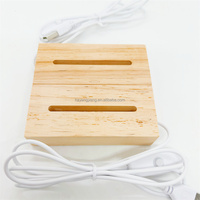 Décoration de table à manger rectangulaire, lampe de chevet USB créative, base en bois massif, artisanat lumineux en bois, boîtes en bois, enseignes murales