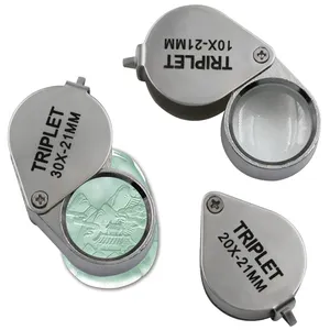 10X 20X 30X Folding Diamond Jewelry Loupe Magnifier Tool Eye Magnifier Magnifying Glass Equipments Triplet Jewelers Eye Glass