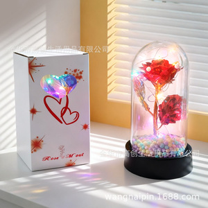 Creative Artificial Rose Night Light Acrylic Globe <b>Lamp</b> Preserved Flower Decor Valentine's Gift Tap Control USB Powered - Product Image 4