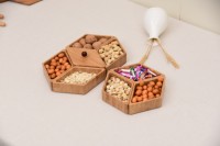 Gedroogd Fruit Opbergdoos Multi-Combinatie Huishoudelijke Bamboe Opbergdoos Snack Opslag Afwerking