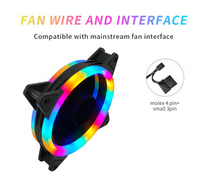 Haute qualité grand Volume d'air 120mm ventilateur de boîtier d'ordinateur 12V 4Pin couleur LED 12cm ventilateur de refroidissement de boîtier <span class=keywords><strong>PC</strong></span> personnalisé - Product Image 5
