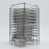 Edelstahl-Spiralturm-Förderer - Mehrstufiges Gitterband-Spiralsystem zur Lebensmittelkühlung und -anhebung