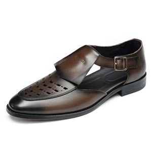 Nuevos Zapatos de Cuero para Hombre Estilo Británico - Formales de Negocios, Casuales, Mocasines de Cuero Genuino con Hebilla - Product Image 2