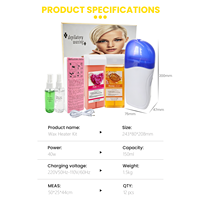 Kit Chauffe-Cire Roll-on Tout-en-un avec 2 Cartouches de Cire 100g, Spray Avant et Après Épilation, Ensemble d'Épilation pour Salon