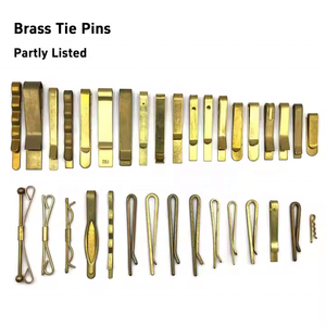 Venta al por Mayor de Fábrica, Clips y Broches para Corbata de Latón Delgados Unisex Color Ámbar, para Regalos de Negocios y Bodas - Product Image 1