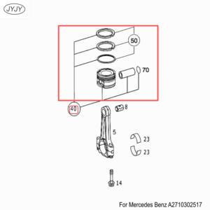 A2710302517 Rakitan <span class=keywords><strong>Piston</strong></span> Dengan Ring & Pin Asli Untuk Mesin Mercedes-Benz M271 <span class=keywords><strong>Piston</strong></span> 12 Pcs A2710302317 A2710306817 - Product Image 5