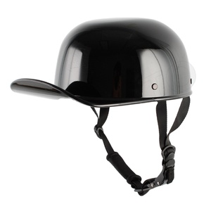 Casco Abierto Vintage YHMOTO para Motocicleta Cruiser, Chopper, Ciclomotor, Scooter, Homologado por DOT, Color Negro - Product Image 1