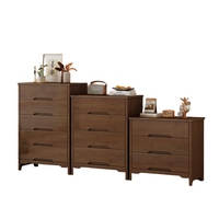 Commode Santafy de luxe moderne en bois massif de caoutchouc à 5 tiroirs, design minimaliste, pour chambre, hôpital, salon, rangement au sol