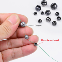 Plomb de pêche anti-chute à clipser, plomb ouvert fendu, poids de pêche variés en grammes pour la pêche en eau salée et en eau douce