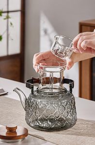 Low MOQ 1000ml Custom Logo Printing Heat Resistant High Borosilicate Glass Luxury <b>Infuser</b> Tea Pot Kettle for Tea Making - Product Image 2