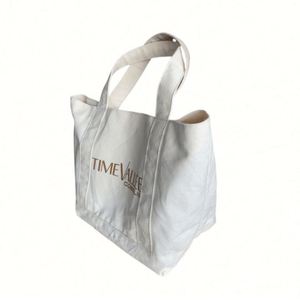 16oz Thick Cotton Fabric Plain Blank Big Capacity White Custom Printed Logo <b>Gift</b> Shopping Canvas Tote <b>Bag</b> - Product Image 4