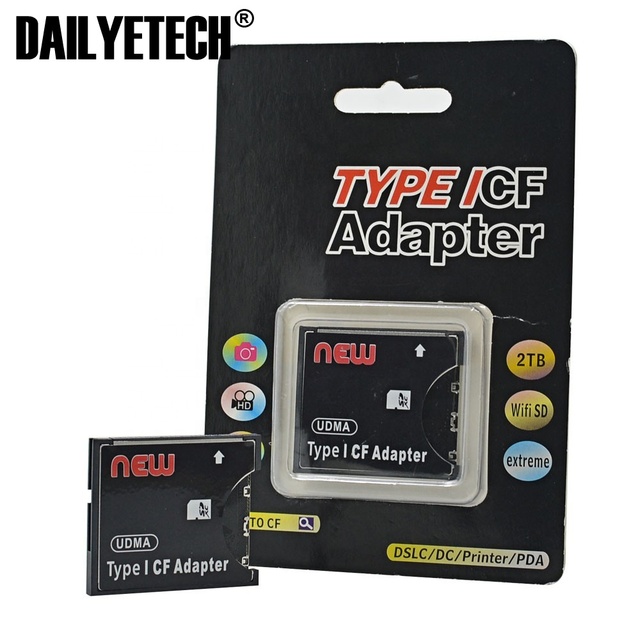 High Speed SD to CF Adapter SDXC SD to Standard Compact Flash Type I Card Converter Adapter Support UDMA 128GB