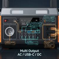 520Wh Tragbare Powerstation 600W Solargenerator mit Reiner Sinuswelle AC PD USB-C Schnellladung Kabelloses Ladegerät für Camping Wohnmobil