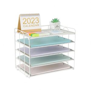 5-Trays Desktop File Organizer with <b>Pen</b> Holder Letter Tray Paper Organizer with Drawer and <b>Pen</b> Holders Mesh Office Supplies - Product Image 6