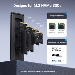 Boîtier SSD M.2 NVMe PCIe 10 Gbps USB C 3.2 Gen2, adaptateur SSD externe sans outil, prend en charge les clés M et B&M - Product Image 5