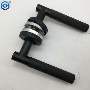 Rosette moletage levier luxe chambre porte poignée en acier inoxydable noir moderne porte et fenêtre poignées carré or chambre poignée - Product Image 6