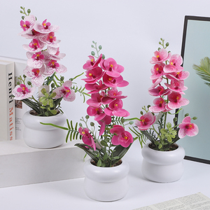 <span class=keywords><strong>Fiori</strong></span> Artificiali Emozionali, Orchidea Artificiale all'Ingrosso in Vaso, Forniture per Giardino, Succulente, <span class=keywords><strong>Fiori</strong></span> Artificiali per Feste, Mazzo - Product Image 1
